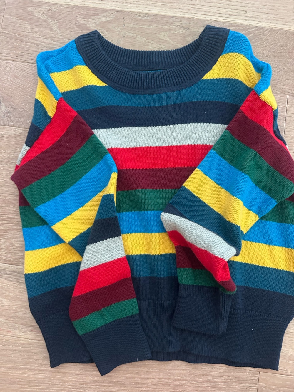 GAP Multicolor Striped Kids Sweater in Blue, Yellow, Red, Green, Navy, Gray